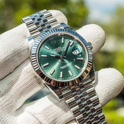 rolex watch with green face|Rolex 41mm date just mint dial.